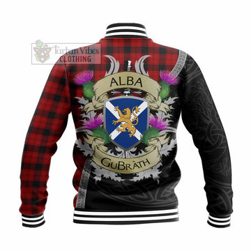 Tartan Vibes Clothing Ewing Tartan Family Crest Baseball Jacket Lion Rampant Royal Thistle Shield Celtic Inspired