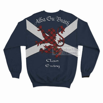 Ewing Tartan Lion Rampant Sweatshirt Proudly Display Your Heritage with Alba Gu Brath and Clan Name