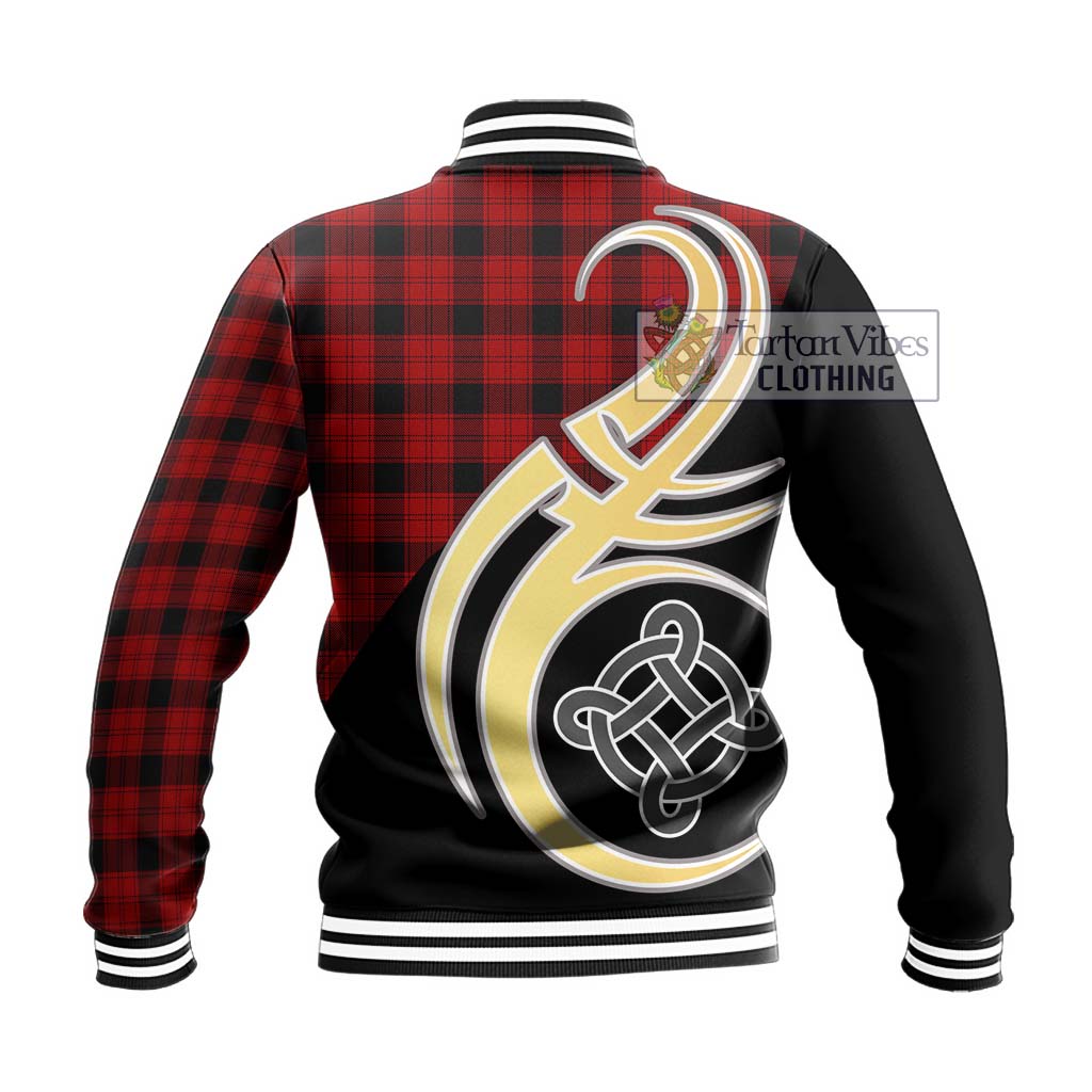 Ewing Tartan Baseball Jacket with Family Crest and Celtic Symbol Style - Tartan Vibes Clothing