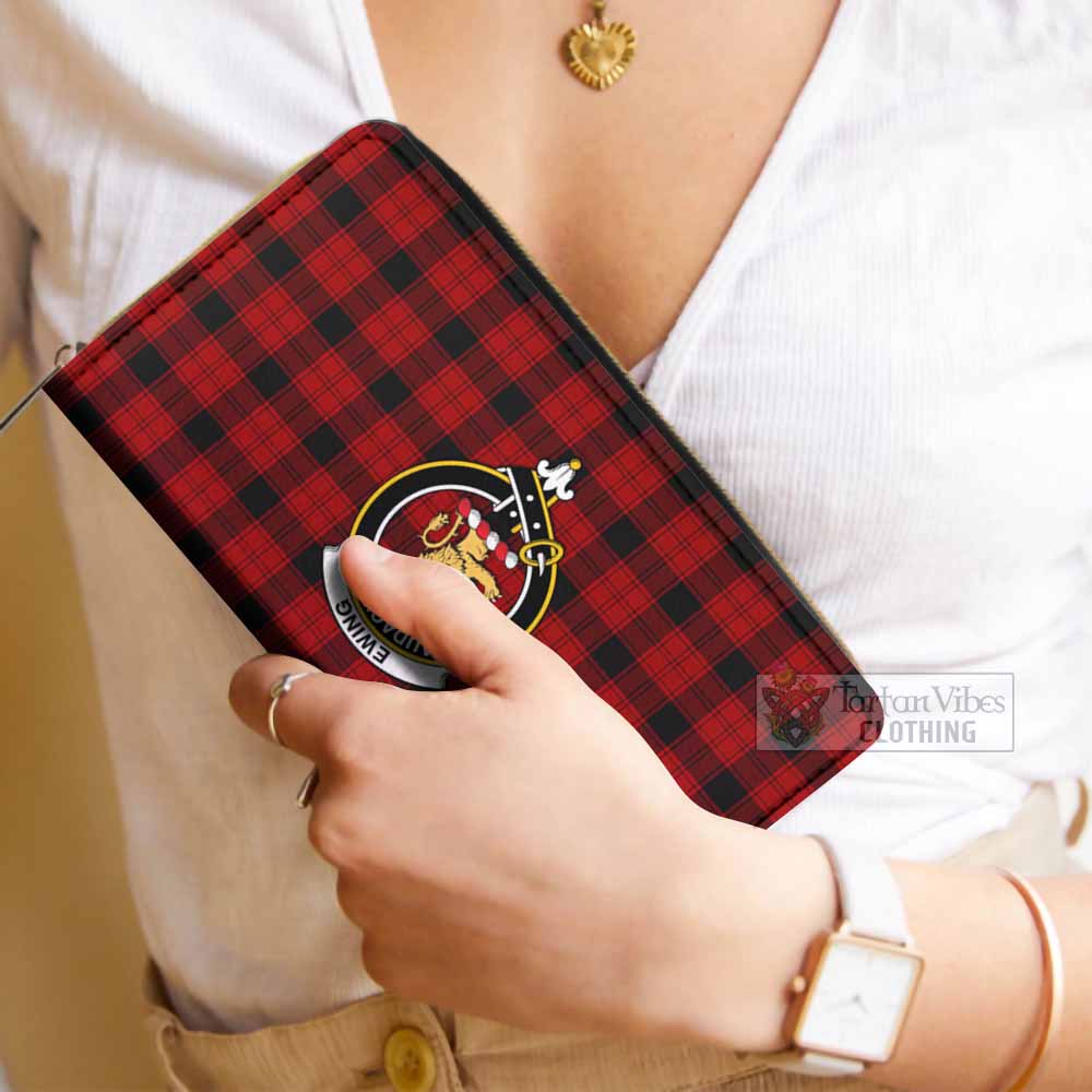 Tartan Vibes Clothing Ewing Tartan Women's Leather Wallet with Family Crest