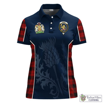 Tartan Vibes Clothing Ewing Tartan Women's Polo Shirt with Family Crest and Scottish Thistle Vibes Sport Style