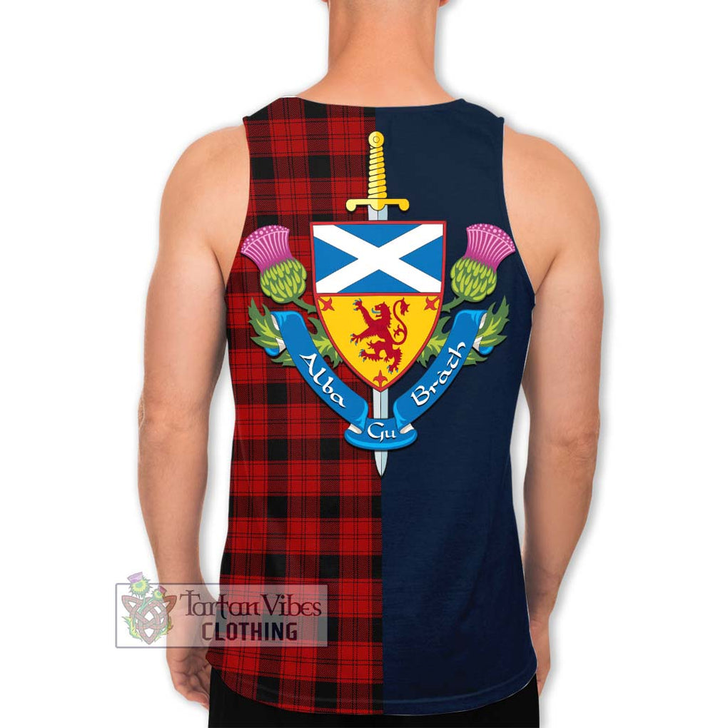 Tartan Vibes Clothing Ewing Tartan Men's Tank Top with Scottish Lion Royal Arm Half Style
