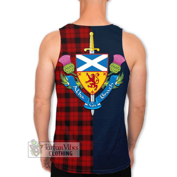 Tartan Vibes Clothing Ewing Tartan Men's Tank Top with Scottish Lion Royal Arm Half Style