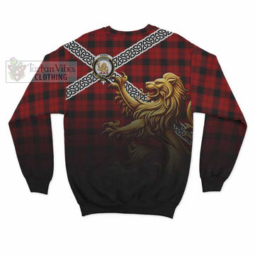 Ewing Crest Tartan Sweatshirt with Golden Lion Emblem Celtic Style