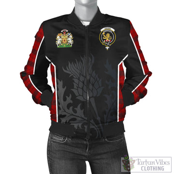 Ewing Tartan Bomber Jacket with Family Crest and Scottish Thistle Vibes Sport Style