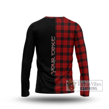 Ewing Tartan Long Sleeve T-Shirt with Family Crest and Half Of Me Style - Tartanvibesclothing Shop