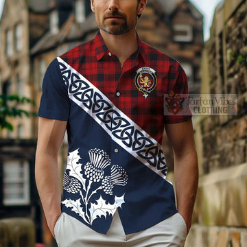 Ewing Tartan Hawaiian Shirt Featuring Thistle and Scotland Map - Tartan Vibes Clothing