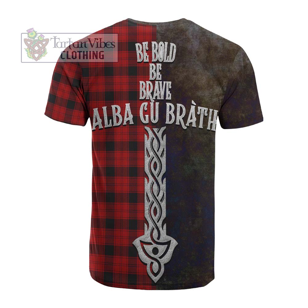 Tartan Vibes Clothing Ewing Tartan Family Crest Cotton T-shirt Alba Gu Brath Be Brave Lion Ancient Style
