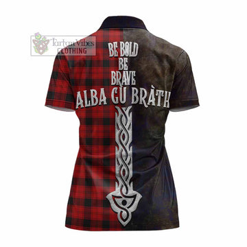 Ewing Tartan Family Crest Women's Polo Shirt Alba Gu Brath Be Brave Lion Ancient Style