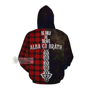 Ewing Tartan Family Crest Cotton Hoodie Alba Gu Brath Be Brave Lion Ancient Style