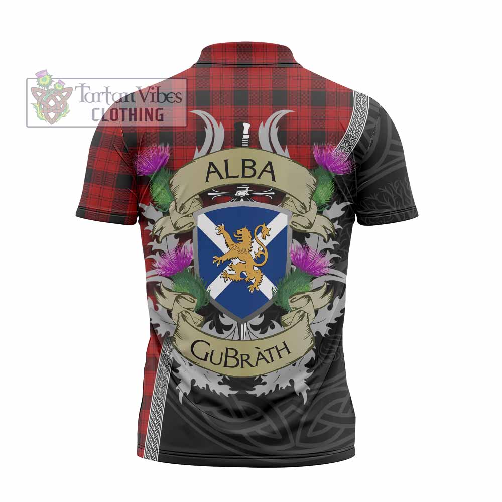Tartan Vibes Clothing Ewing Tartan Family Crest Zipper Polo Shirt Lion Rampant Royal Thistle Shield Celtic Inspired