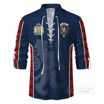 Tartan Vibes Clothing Ewing Tartan Ghillie Kilt Shirt with Family Crest and Lion Rampant Vibes Sport Style