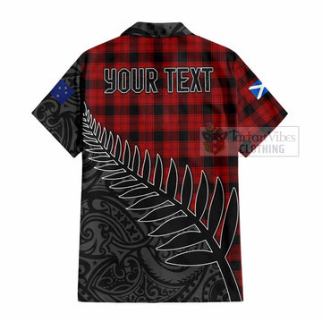 Ewing Crest Tartan Hawaiian Shirt with New Zealand Silver Fern Half Style - Tartan Vibes Clothing