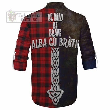Ewing Tartan Family Crest Ghillie Kilt Shirt Alba Gu Brath Be Brave Lion Ancient Style