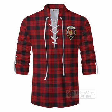 Tartan Vibes Clothing Ewing Tartan Ghillie Kilt Shirt with Family Crest DNA In Me Style