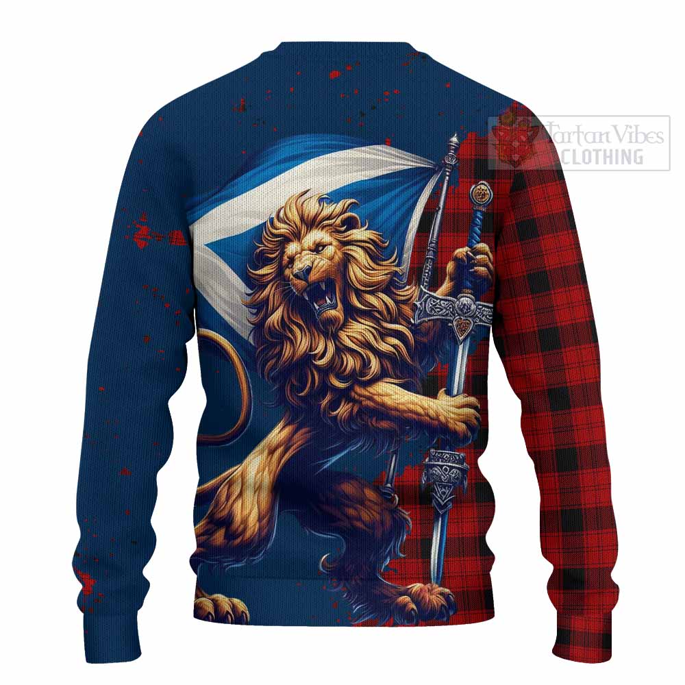 Tartan Vibes Clothing Ewing Tartan Family Crest Knitted Sweater with Scottish Majestic Lion
