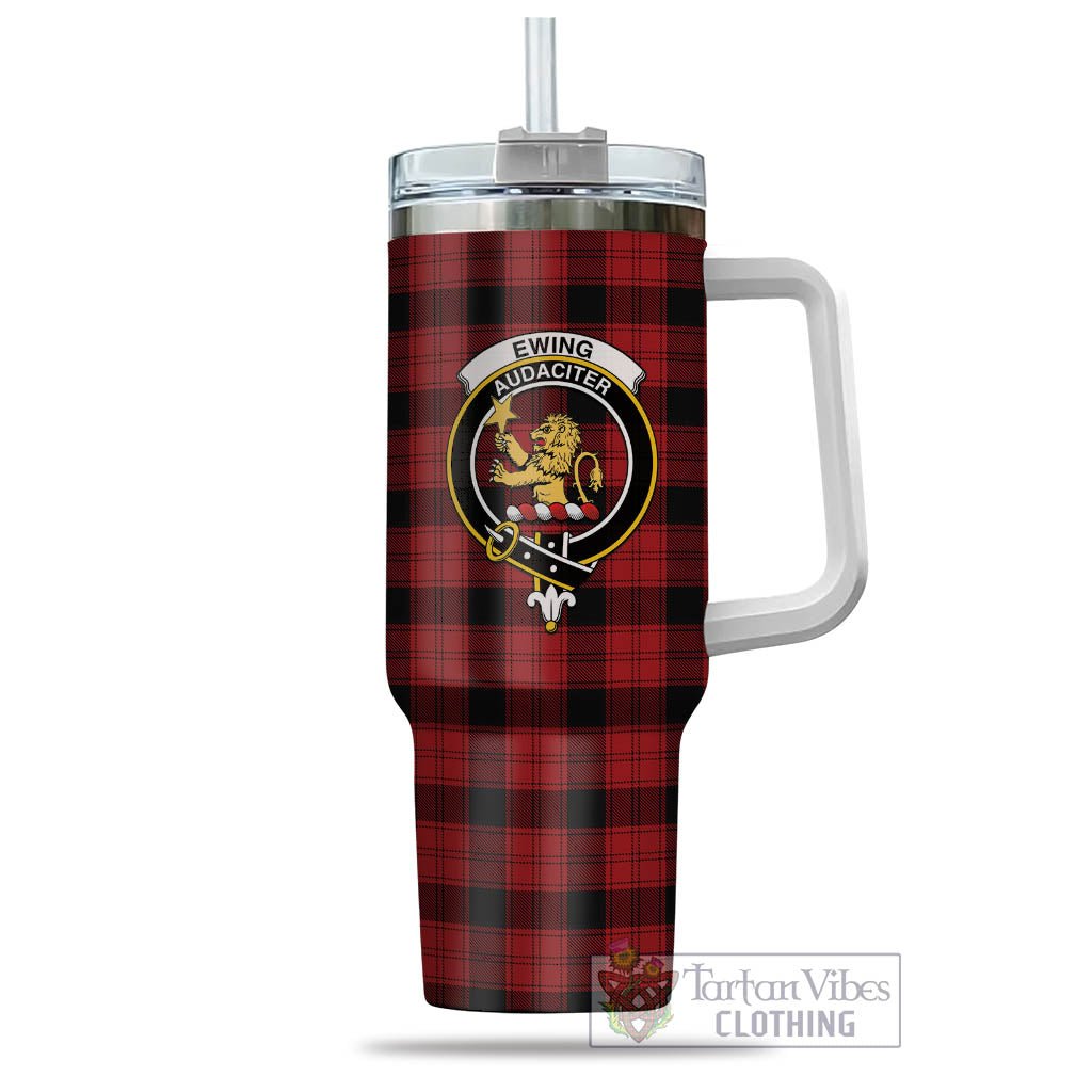 Tartan Vibes Clothing Ewing Tartan and Family Crest Tumbler with Handle