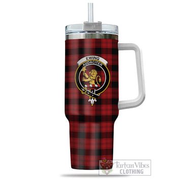 Ewing Tartan and Family Crest Tumbler with Handle