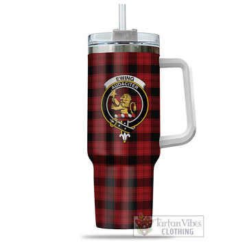 Tartan Vibes Clothing Ewing Tartan and Family Crest Tumbler with Handle