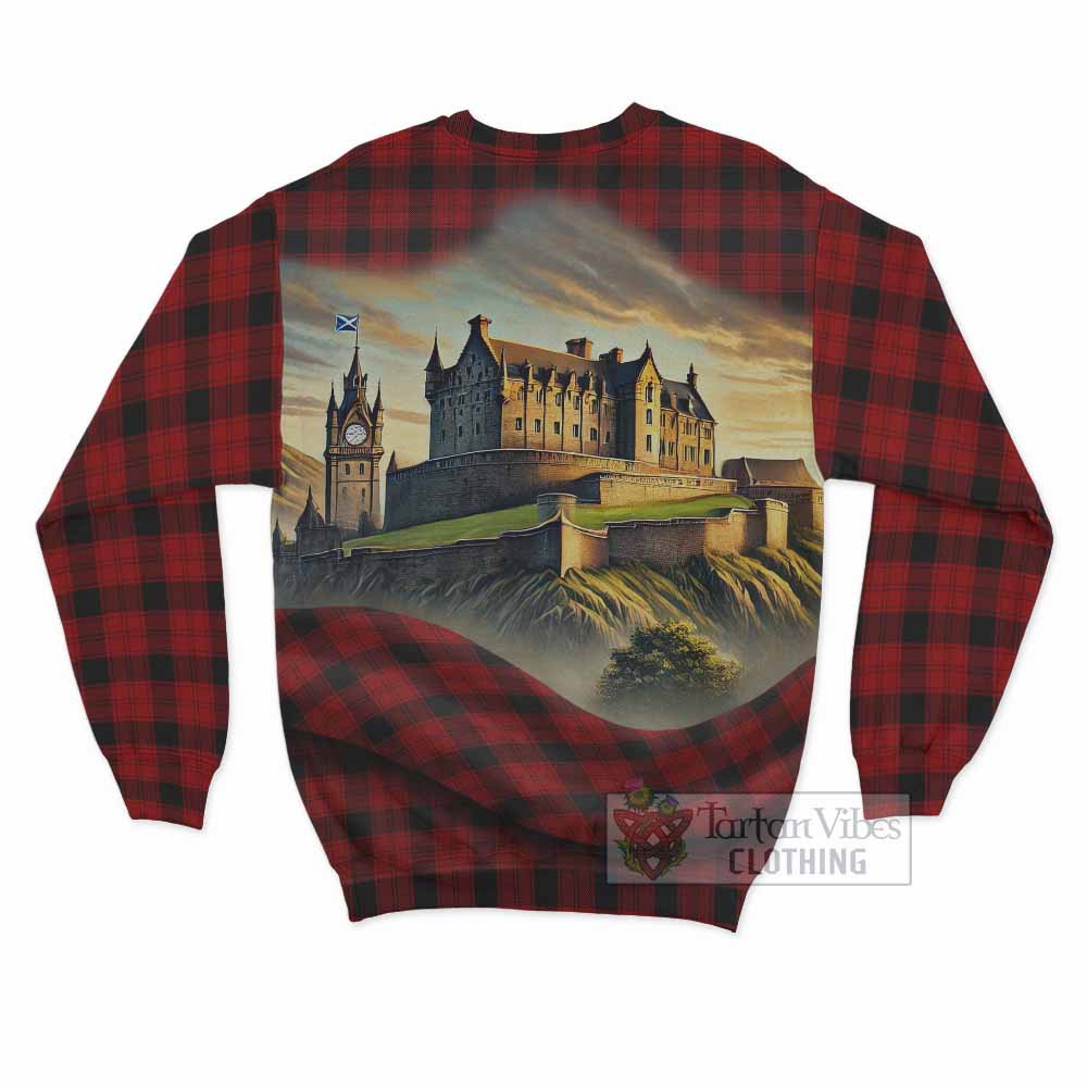 Tartan Vibes Clothing Ewing Tartan Family Crest Sweatshirt with Scottish Ancient Castle Style