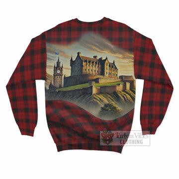 Tartan Vibes Clothing Ewing Tartan Family Crest Sweatshirt with Scottish Ancient Castle Style
