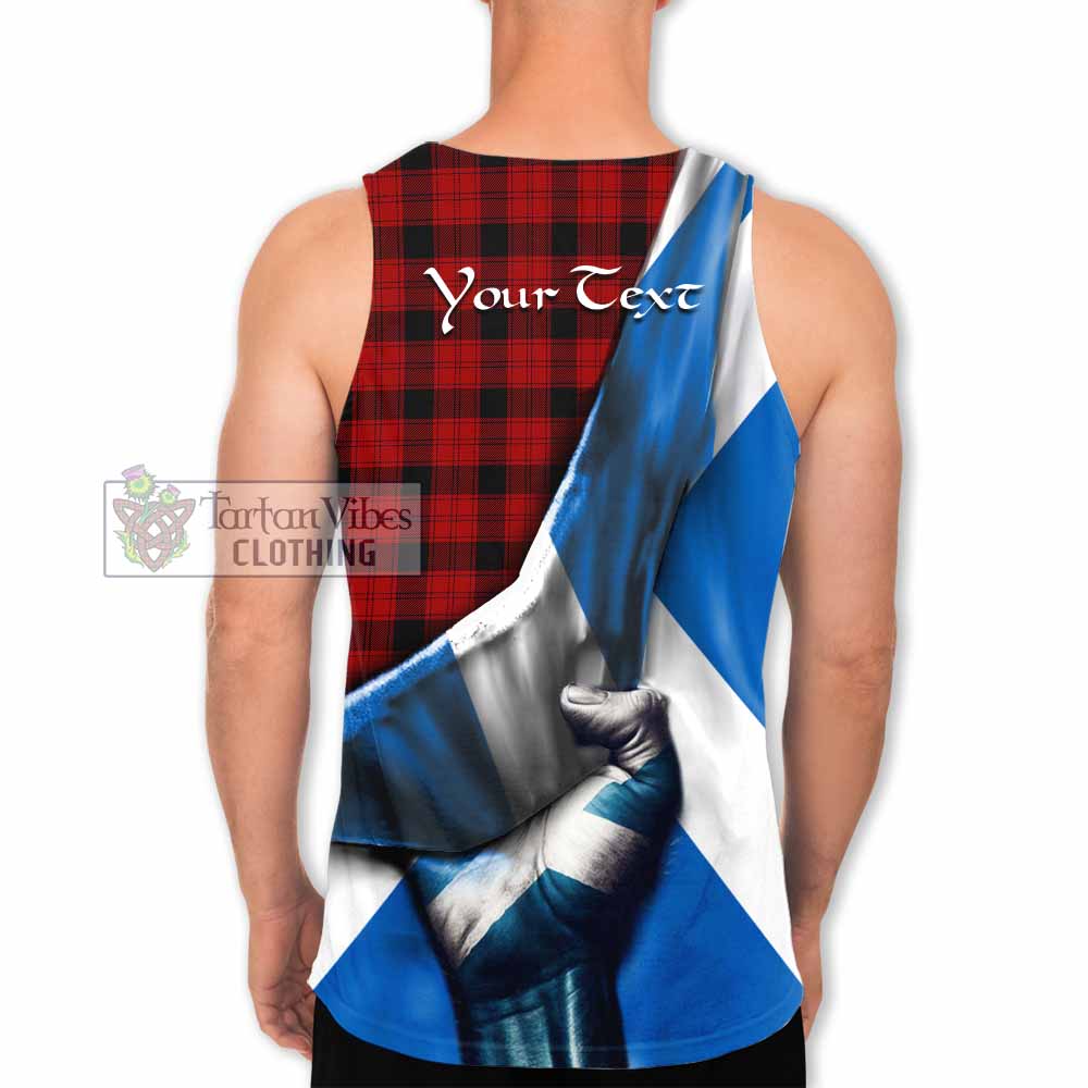 Tartan Vibes Clothing Ewing Tartan Men's Tank Top with Family Crest Scotland Patriotic Style