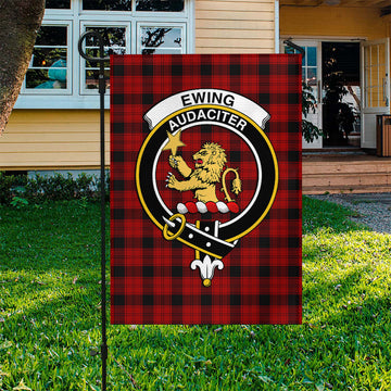 Ewing Tartan Flag with Family Crest