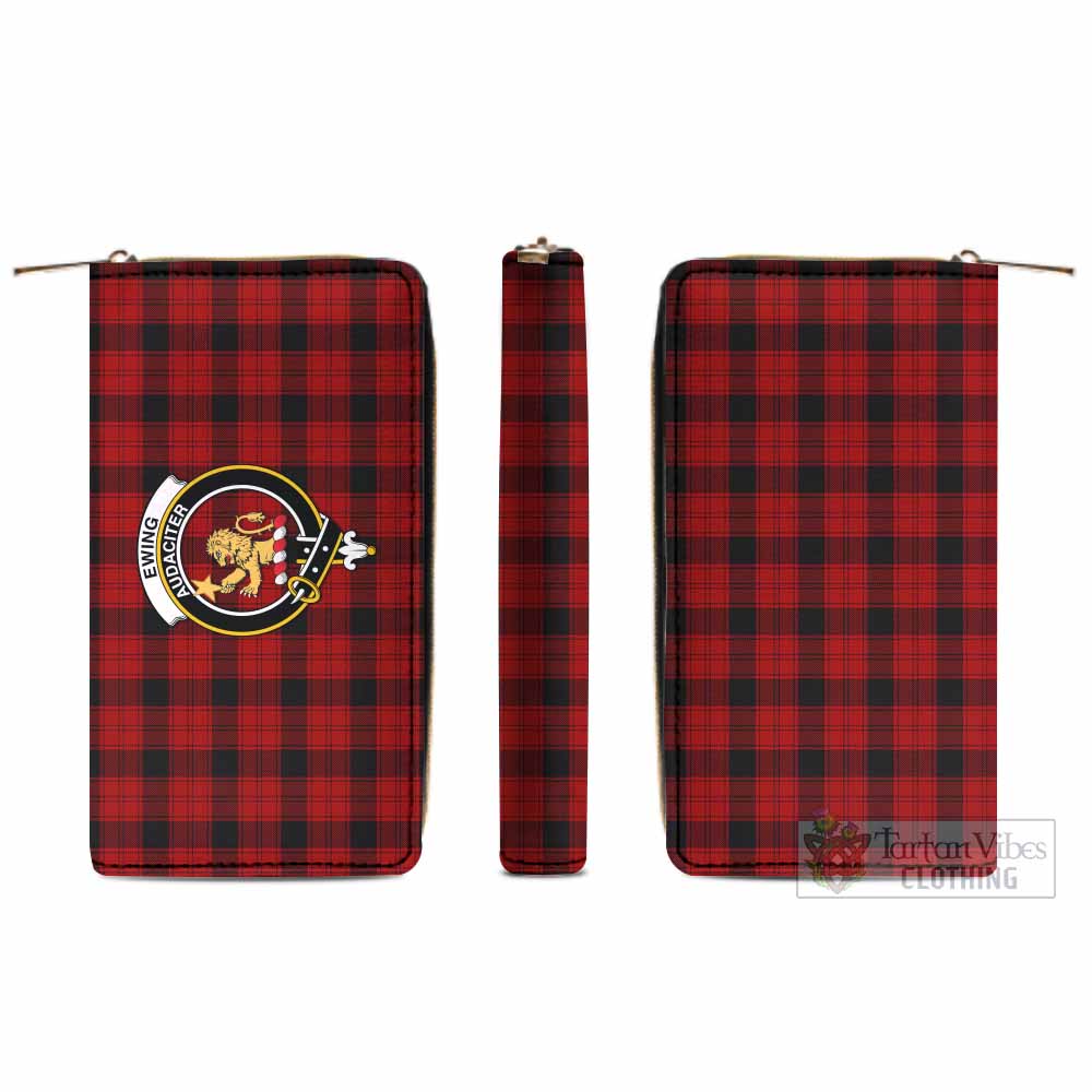 Tartan Vibes Clothing Ewing Tartan Women's Leather Wallet with Family Crest