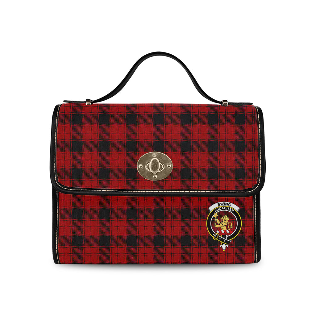 ewing-tartan-leather-strap-waterproof-canvas-bag-with-family-crest