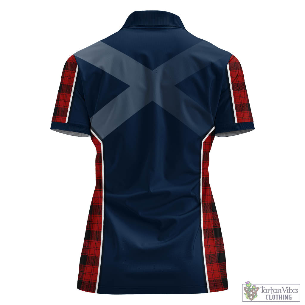 Tartan Vibes Clothing Ewing Tartan Women's Polo Shirt with Family Crest and Scottish Thistle Vibes Sport Style