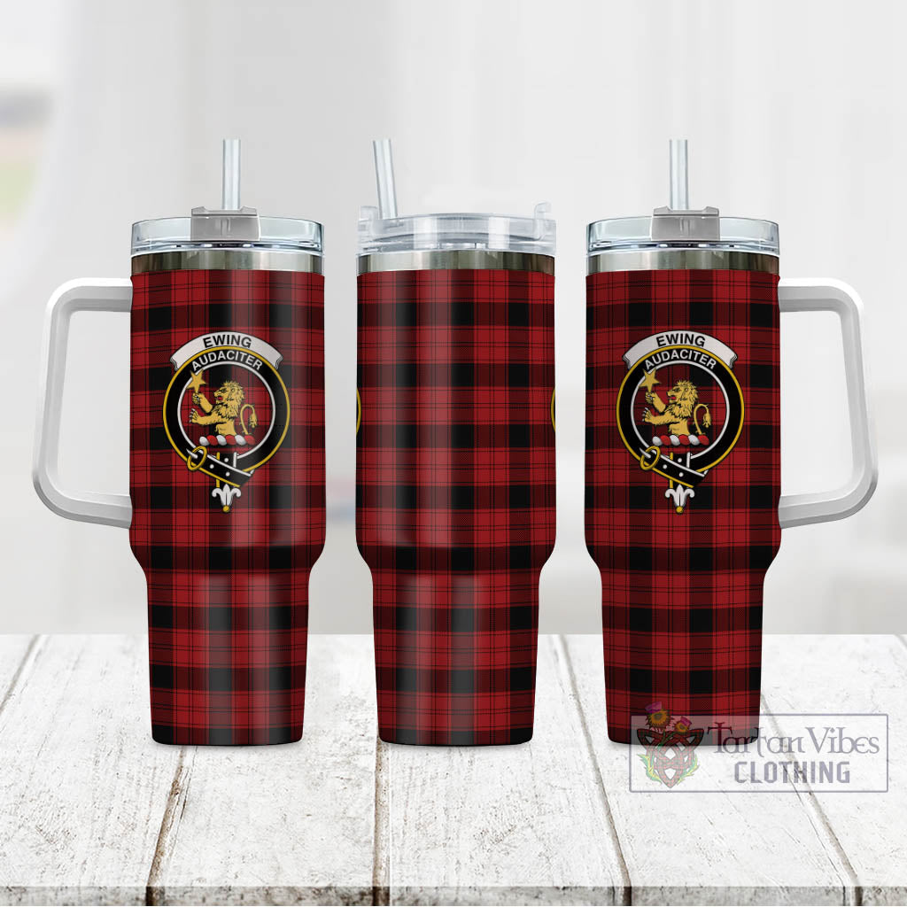 Tartan Vibes Clothing Ewing Tartan and Family Crest Tumbler with Handle
