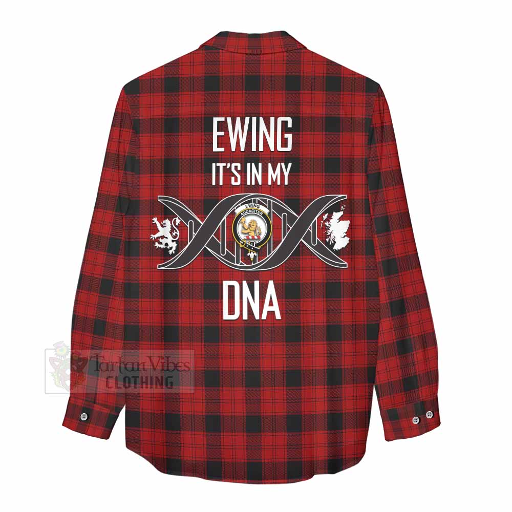 Tartan Vibes Clothing Ewing Tartan Women's Casual Shirt with Family Crest DNA In Me Style