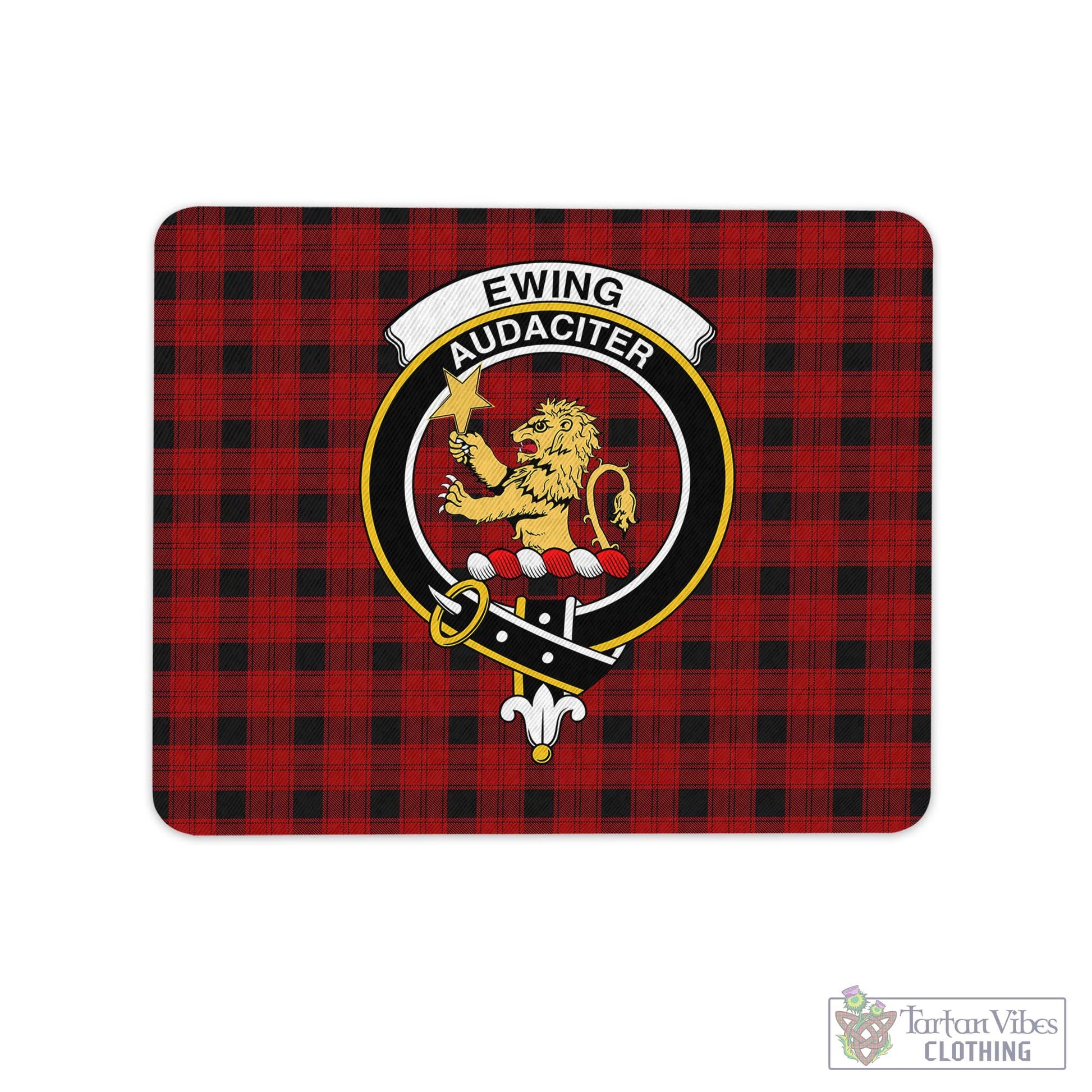 Tartan Vibes Clothing Ewing Tartan Mouse Pad with Family Crest
