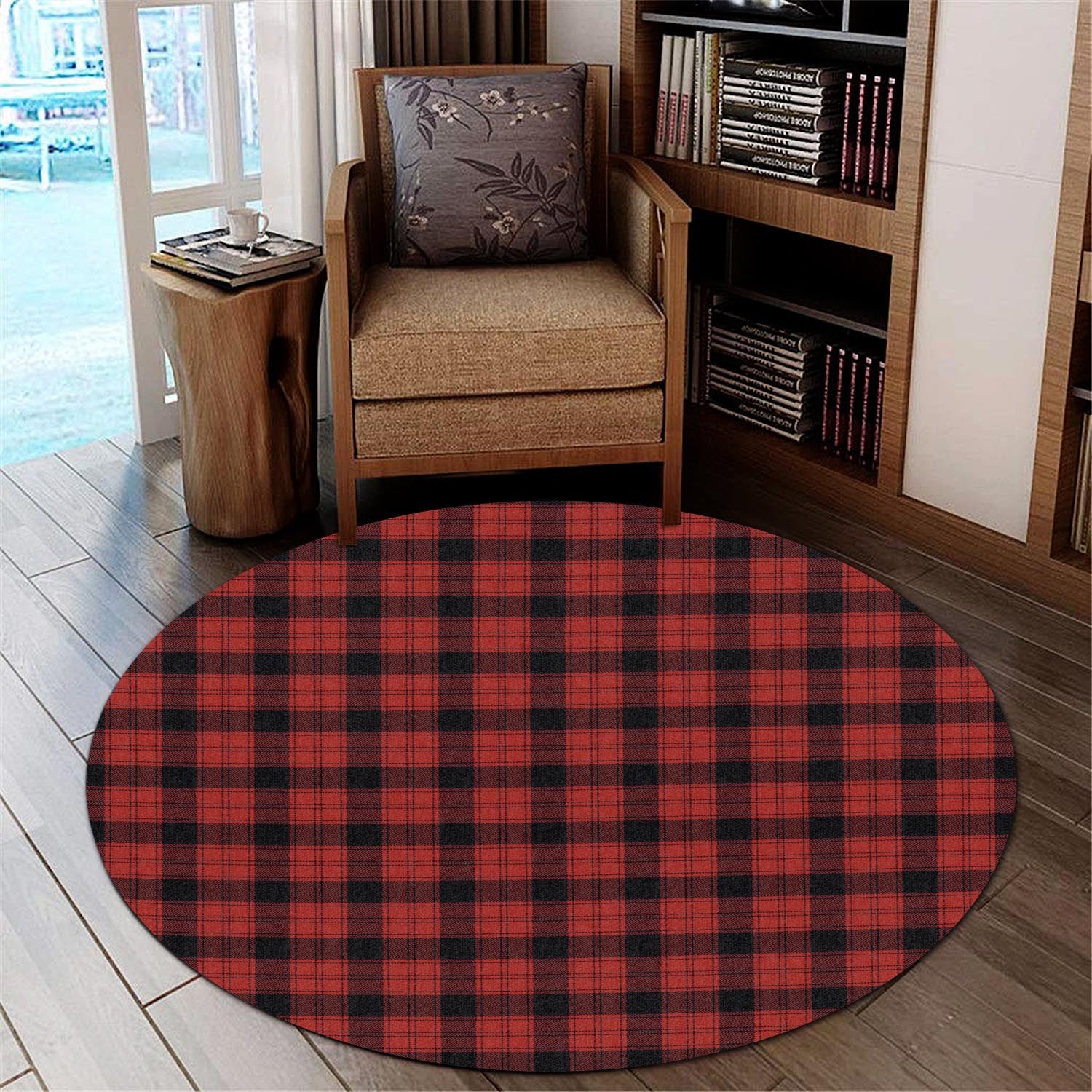 Ewing Tartan Round Rug - Tartanvibesclothing