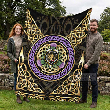 Ewing Clan Crest Blanket Celtic Scottish Thistle