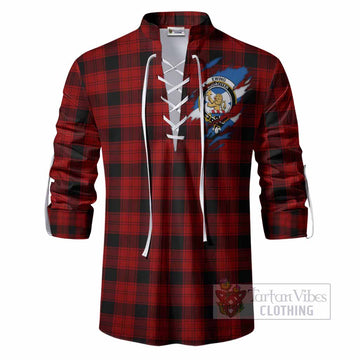 Ewing Clan Crest In Me Tartan Ghillie Shirt Scotland Flag Style