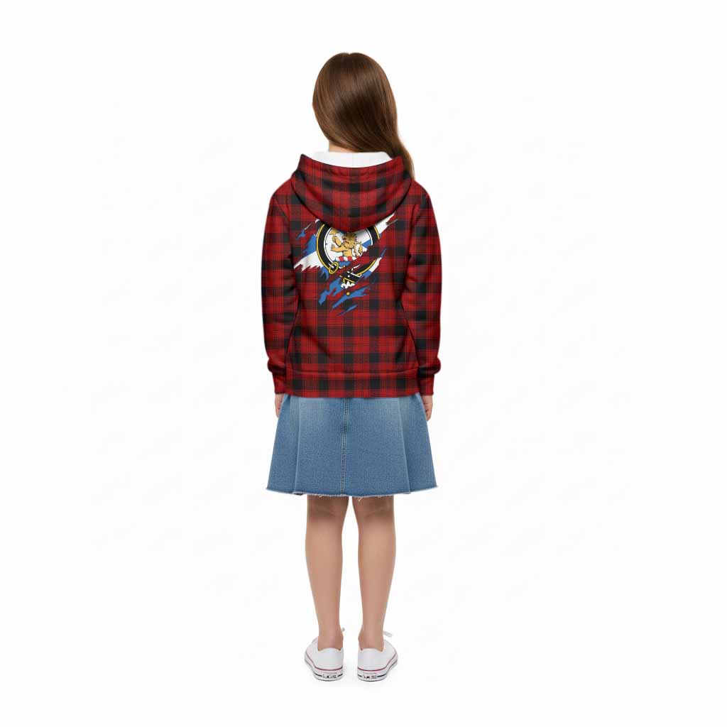 Ewing Clan Crest In Me Tartan Kid Hoodie Scotland Flag Style