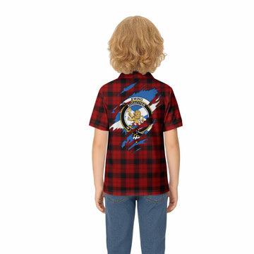 Ewing Clan Crest In Me Tartan Kid Polo Shirt Scotland Flag Style