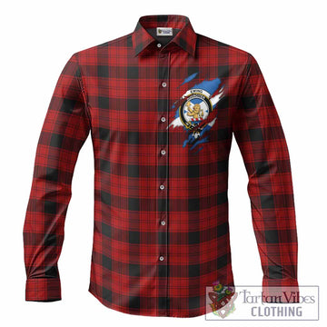 Ewing Clan Crest In Me Tartan Long Sleeve Button Shirts Scotland Flag Style