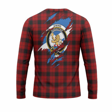 Ewing Clan Crest In Me Tartan Long Sleeve T-Shirt Scotland Flag Style
