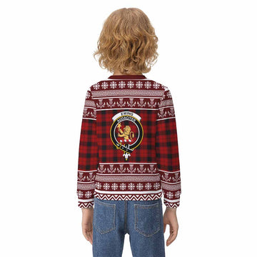 Ewing Clan Tartan Christmas Kid Ugly Sweatshirt with Family Crest