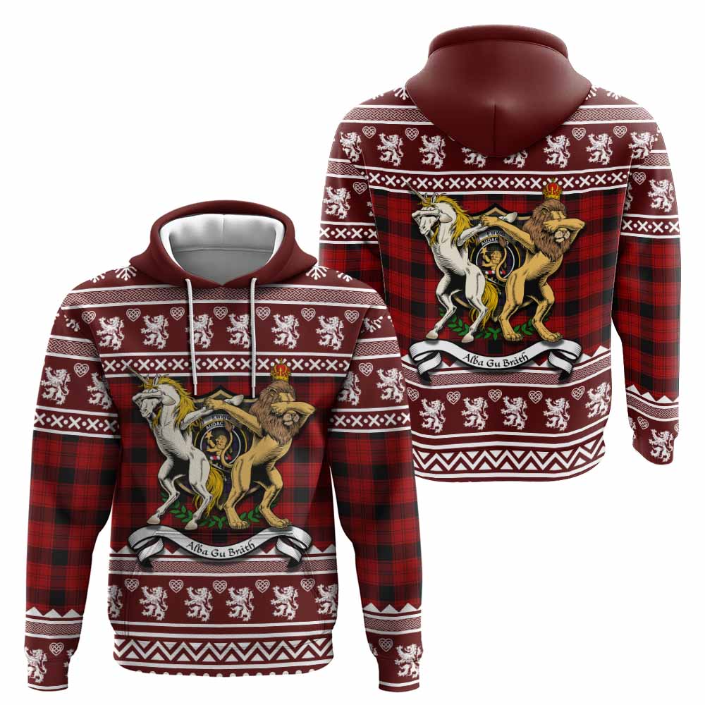 Ewing Clan Tartan Crest Christmas Hoodie Coat of Arms Funny Style - Tartan Vibes Clothing