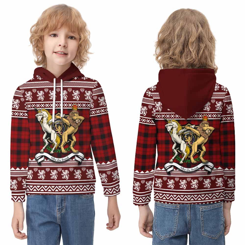 Ewing Clan Tartan Crest Christmas Kid Hoodie Coat of Arms Funny Style - Tartan Vibes Clothing