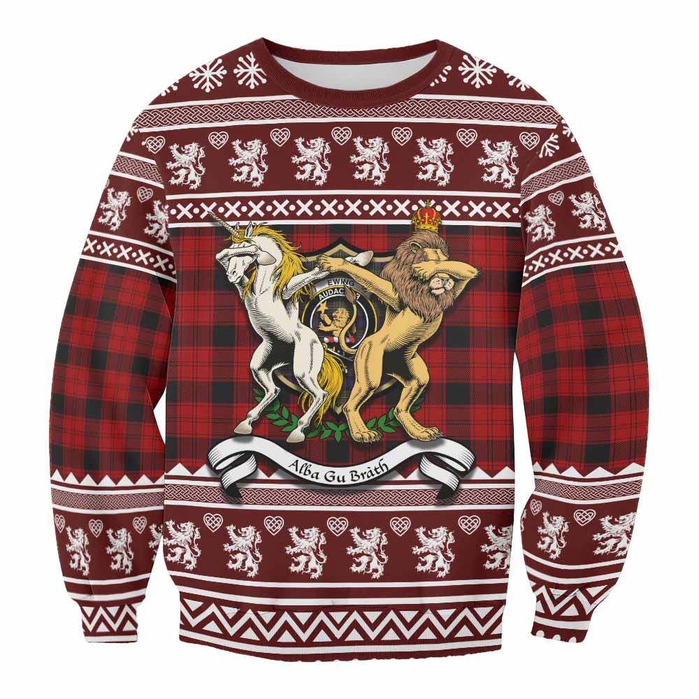 Ewing Clan Tartan Crest Christmas Sweatshirt Coat of Arms Funny Style - Tartan Vibes Clothing