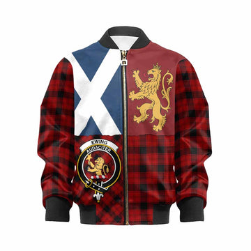 Ewing Crest Tartan Kid Bomber Jacket with Lion Rampant Saltire Style