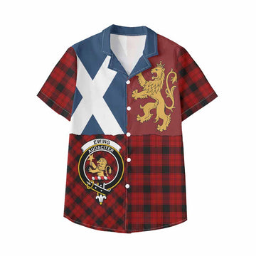 Ewing Crest Tartan Kid Hawaiian Shirt with Lion Rampant Saltire Style