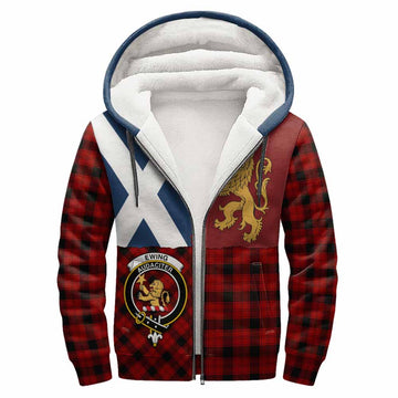 Ewing Crest Tartan Sherpa Hoodie with Lion Rampant Saltire Style