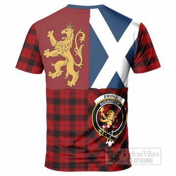Ewing Crest Tartan T-Shirt with Lion Rampant Saltire Style