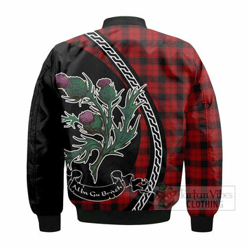 Ewing Family Crest Tartan Bomber Jacket Alba Thistle Inspired