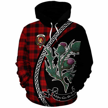 Ewing Family Crest Tartan Cotton Hoodie Alba Thistle Inspired